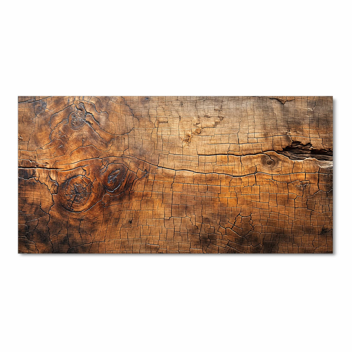 Rutschfester dünner Teppich mit Motiv Vintage Holzmaserung in Frontansicht für sicheren Stand