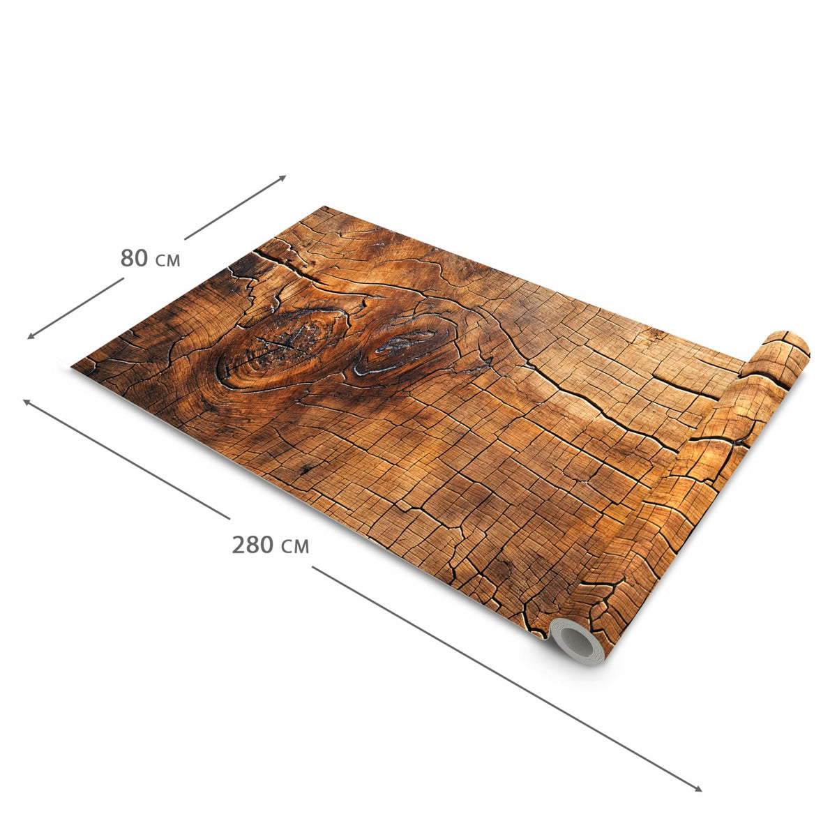 Bodenschonender Küchenteppich mit Motiv Vintage Holzmaserung in der Grösse 80x280 cm