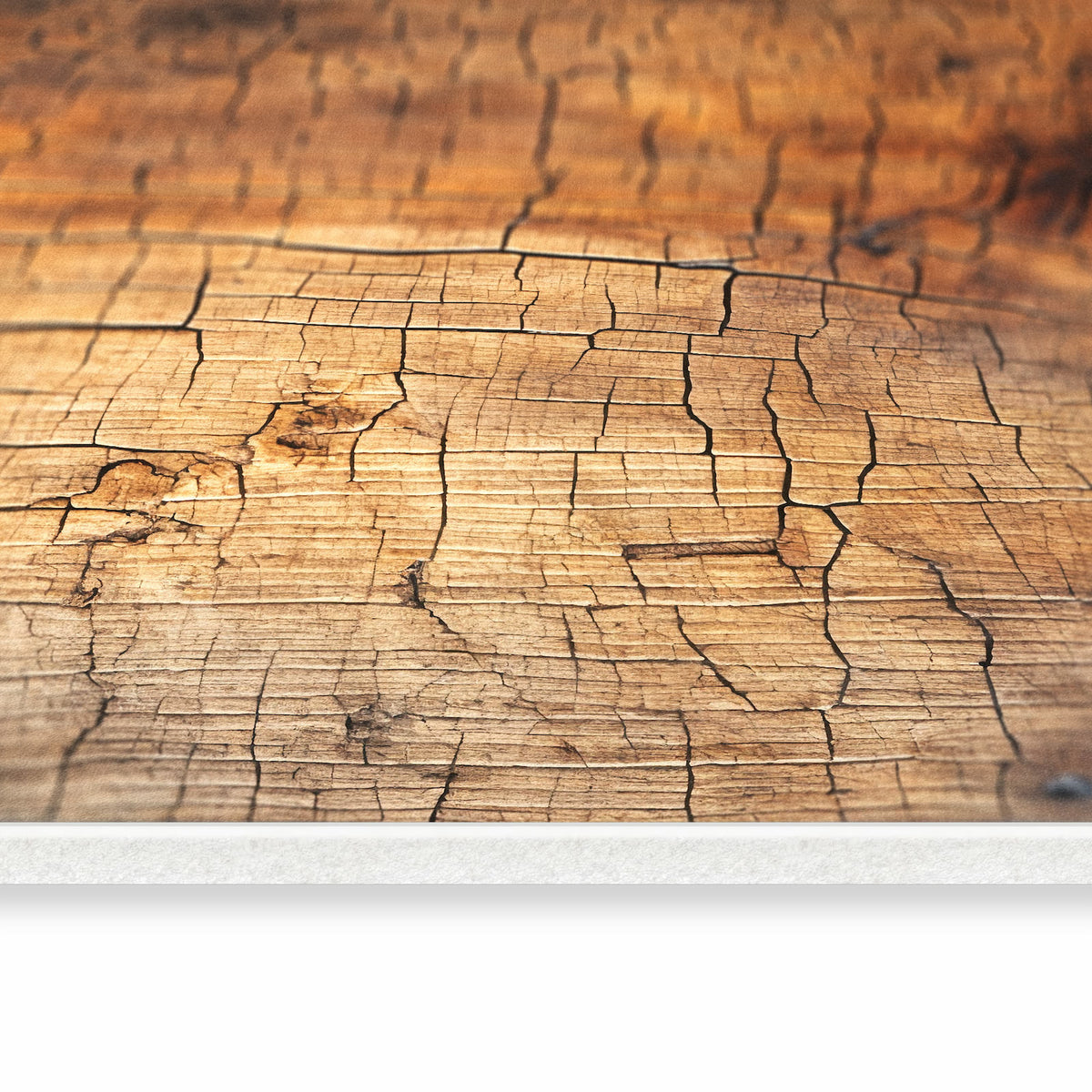 Waschbarer Küchenläufer mit Motiv Vintage Holzmaserung in seitlicher Ansicht für Ordnung
