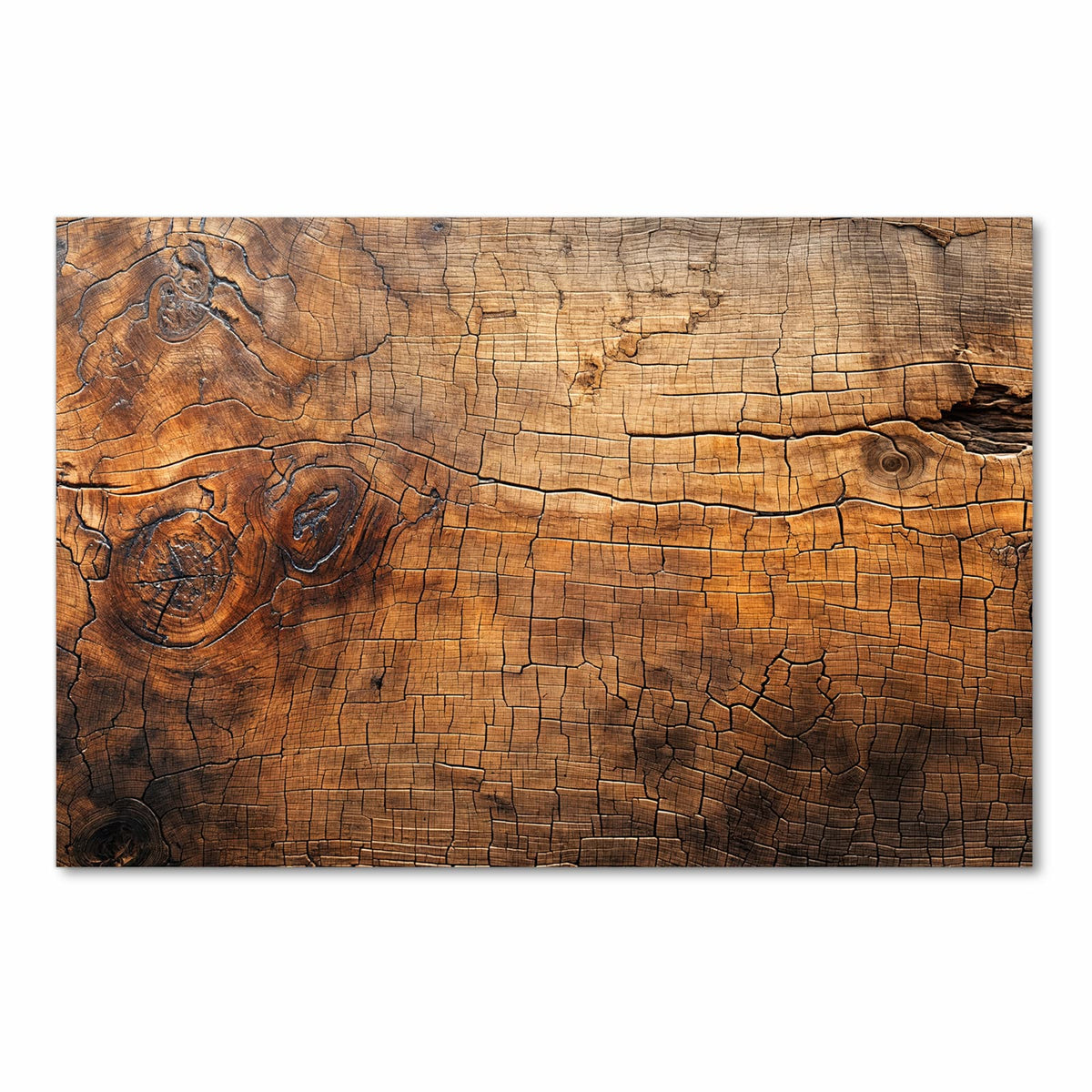 Formstabiler Bodenläufer Teppich mit Motiv Vintage Holzmaserung in Frontansicht
