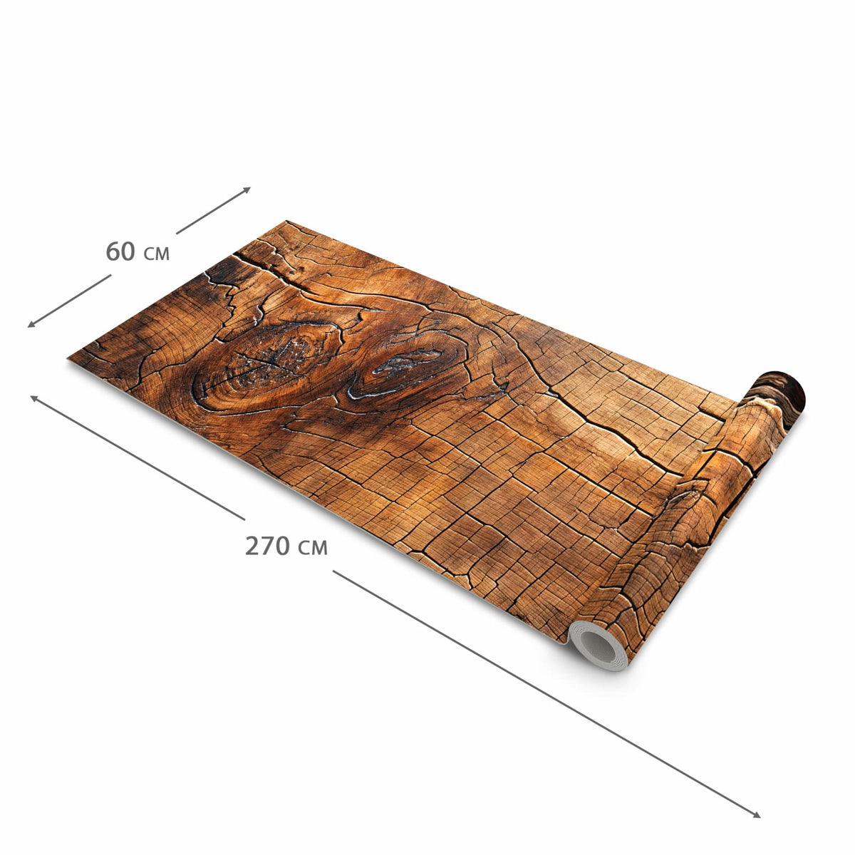 Strapazierfähiger Küchenläufer mit Motiv Vintage Holzmaserung in der Grösse 80x280 cm