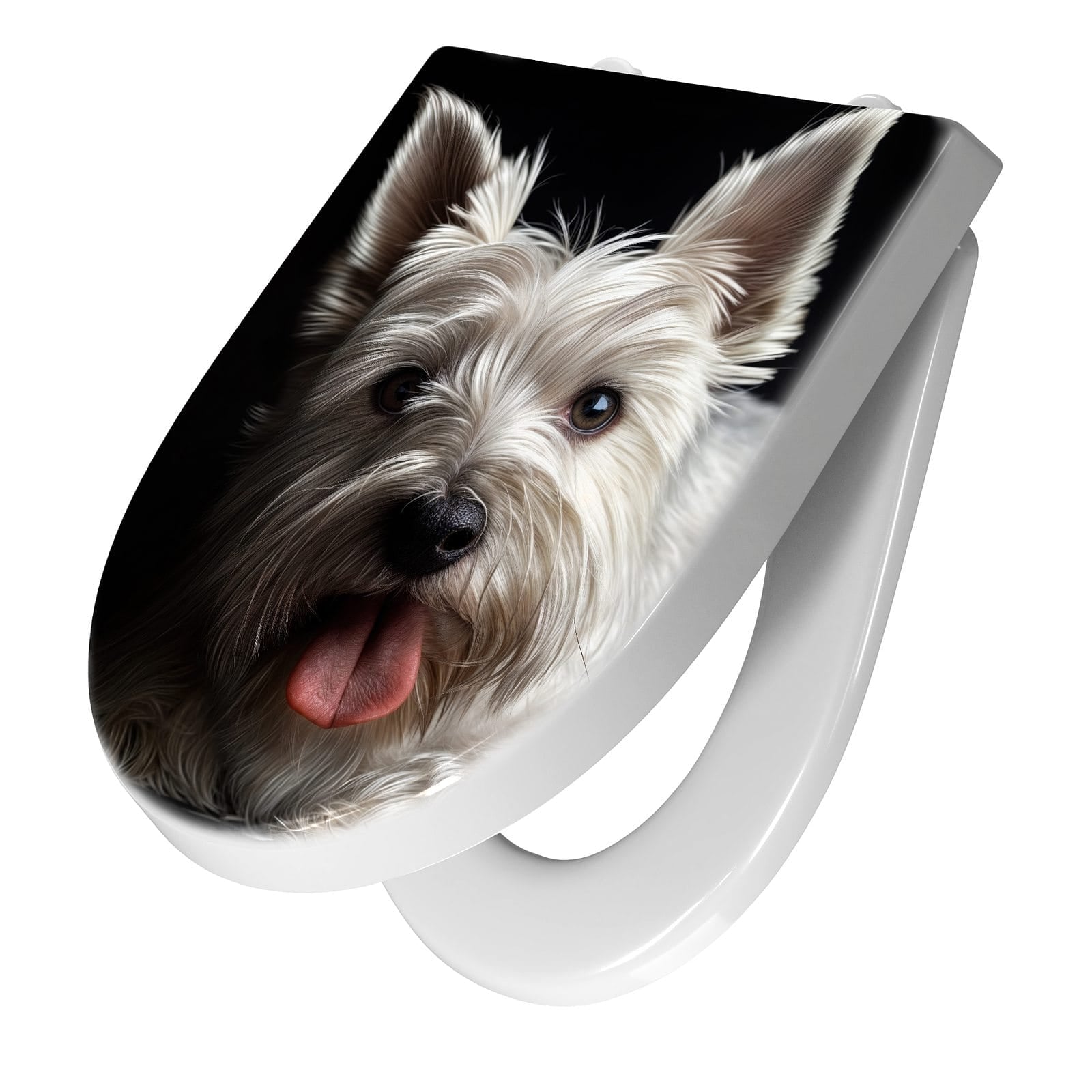 WC-Sitz mit Absenkautomatik Weisser Hund