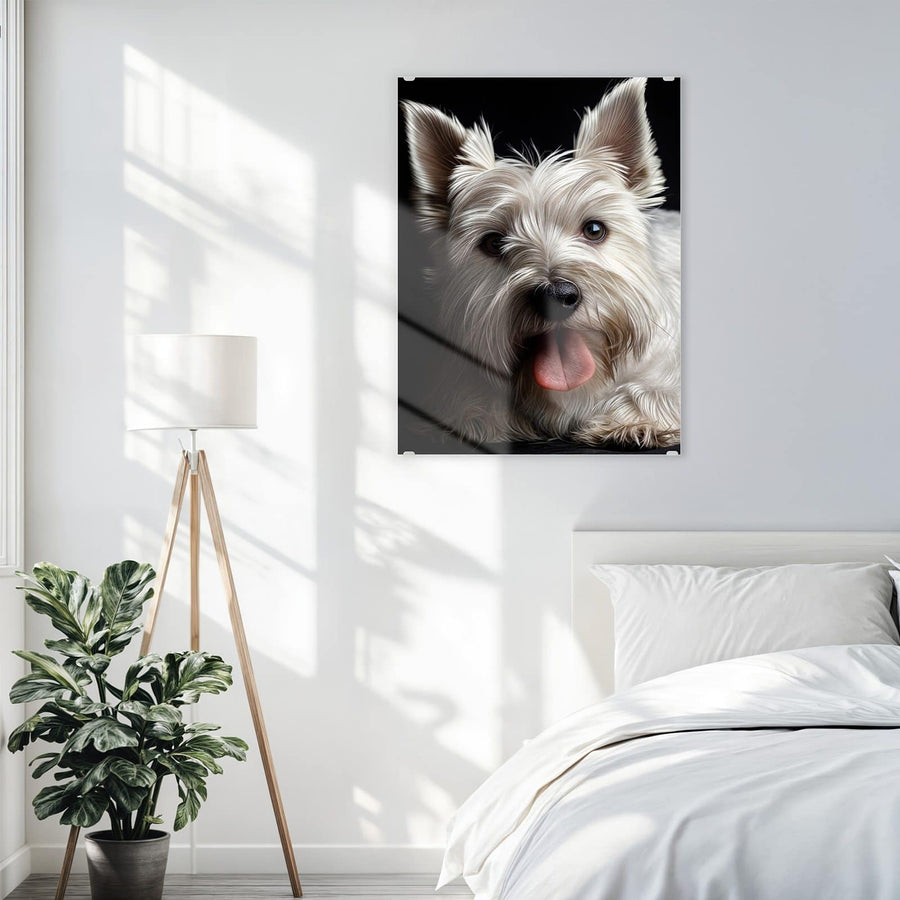Maße Wandbild - Weißer Terrier - Hochformat