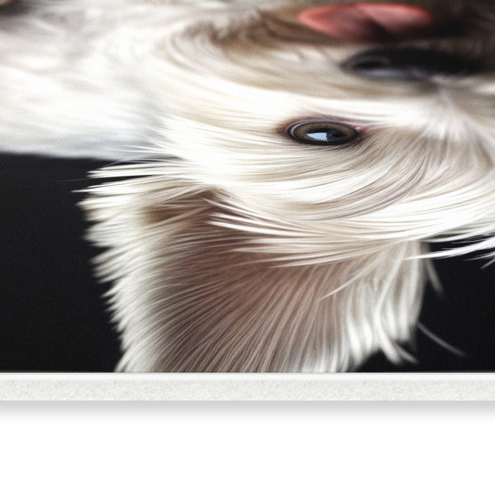 Bodenschonender Küchenläufer mit Motiv Weisser Hund in seitlicher Ansicht