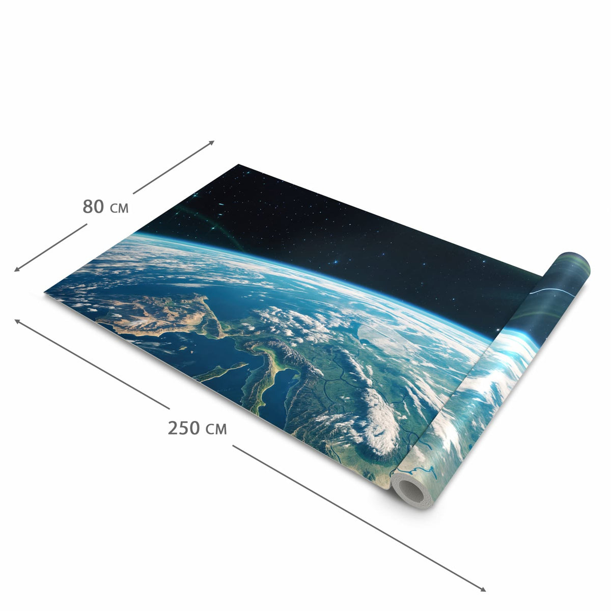 Organisierender Küchenläufer mit Motiv Blick Auf Die Erde in der Grösse 80x250 cm
