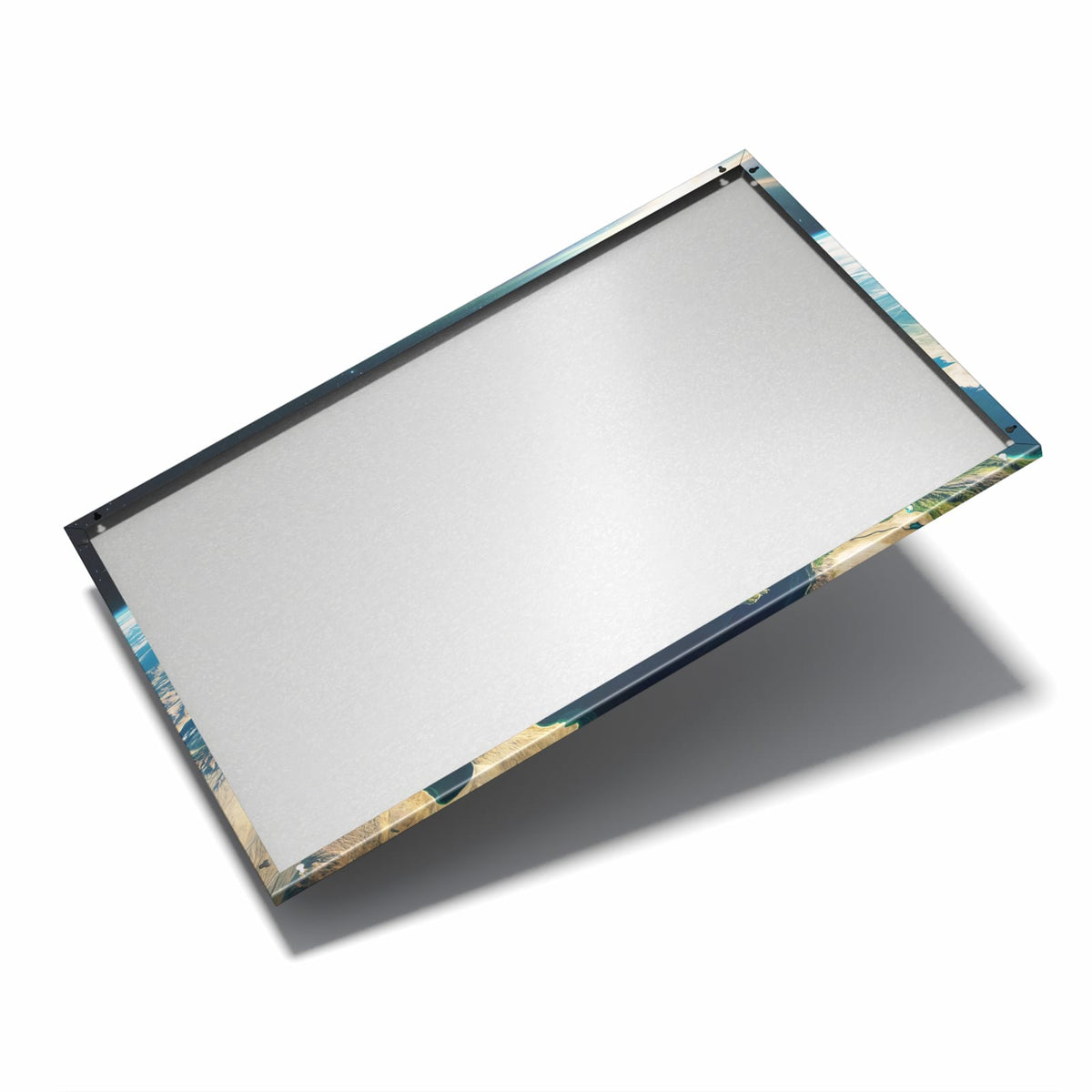 Nur 7 mm – liegt eng an der Wand – Metall Magnettafel - Blauer Planet