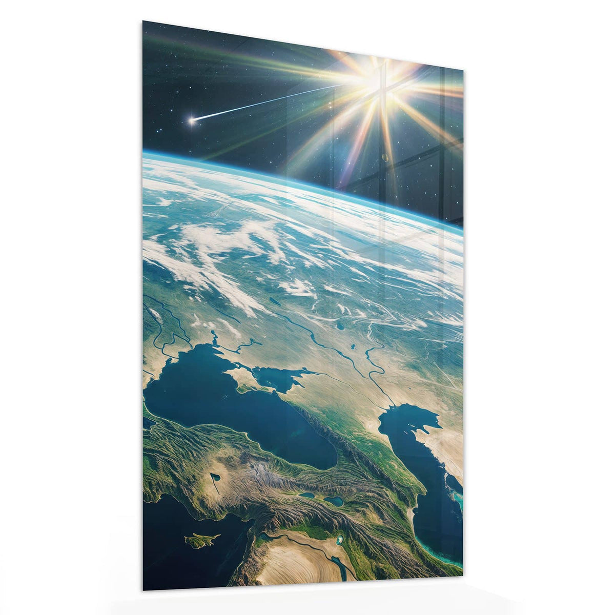 11 Größen – von 30 × 60 bis 60 × 150 cm – Wandbild - Blauer Planet - Hochformat