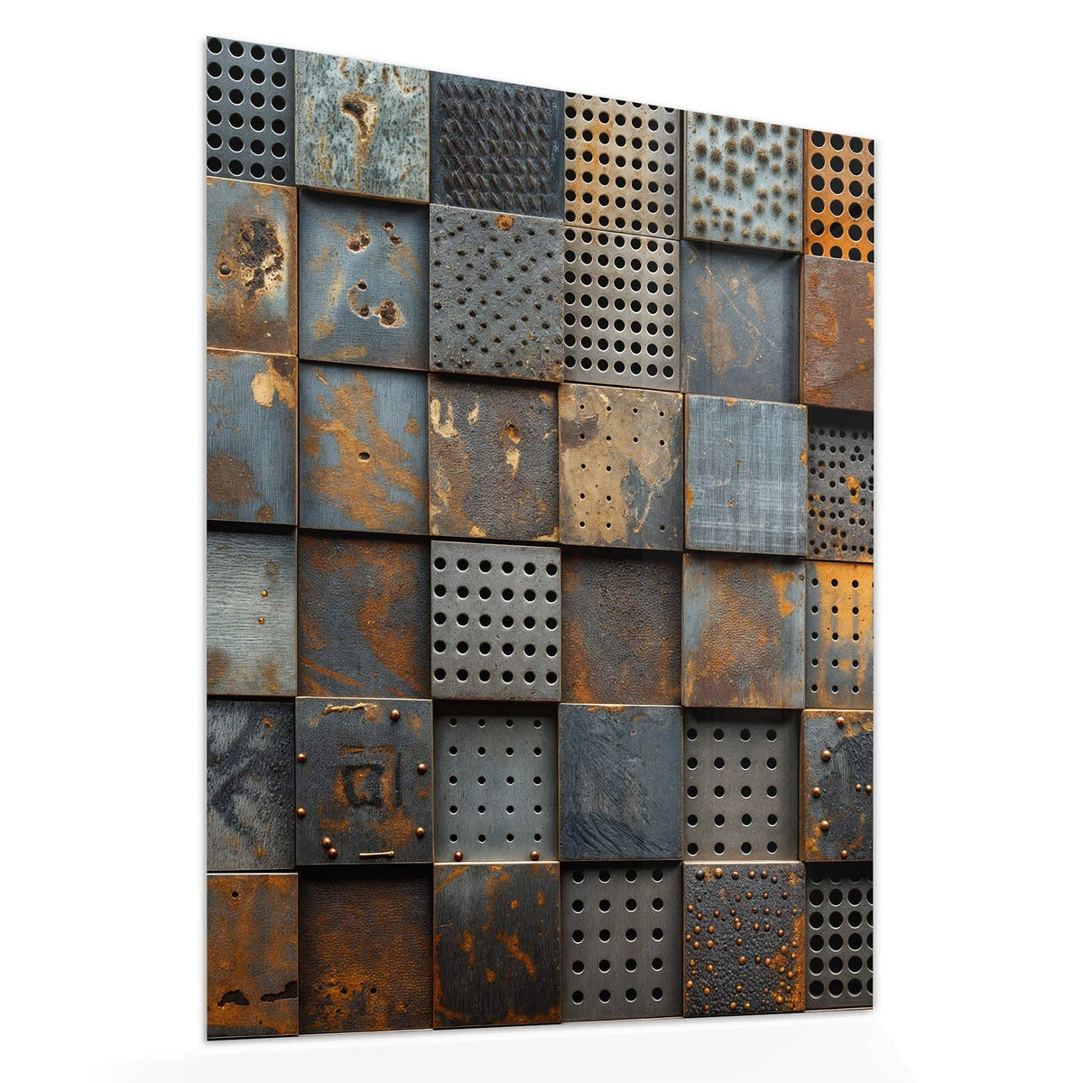 Echtglas, 4 mm – kein Acryl, keine Folie – Wandbild - Gelochte Metallplatten - Hochformat