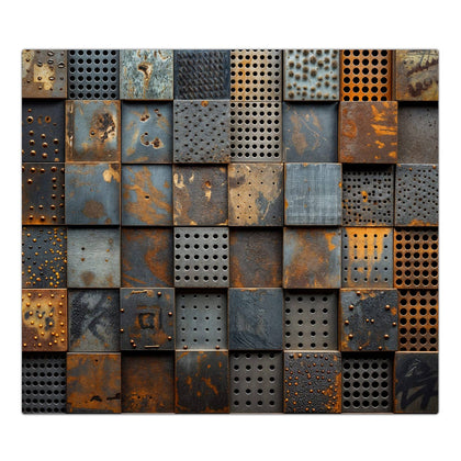 Herdabdeckplatte mit dem Motiv Gelochte Metallplatten