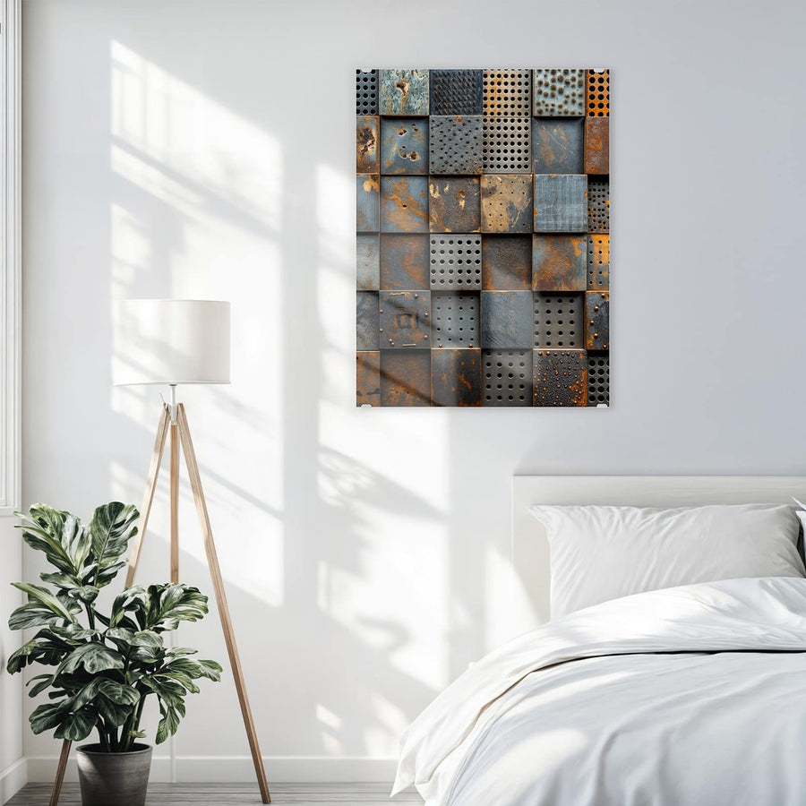 Maße Wandbild - Gelochte Metallplatten - Hochformat