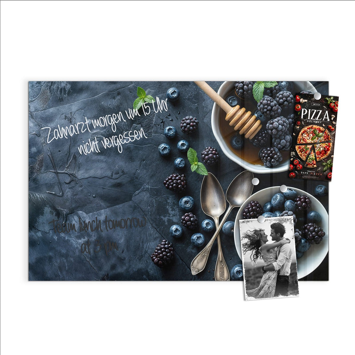 Beschreiben, abwischen, anheften – Magnettafel - Beeren mit Honig