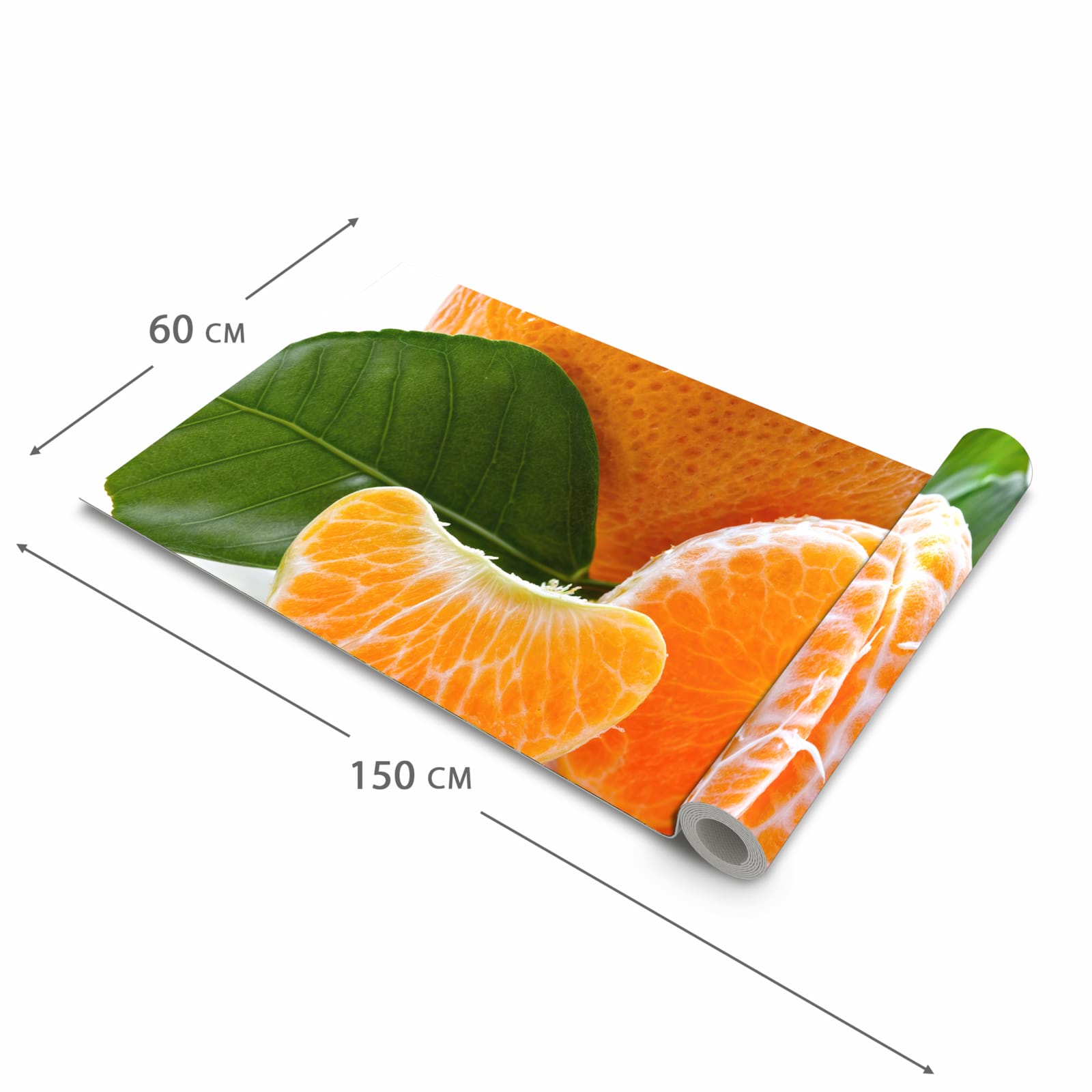 Wasserabweisender Küchenteppich mit Motiv Frische Mandarine in der Größe 80x200 cm