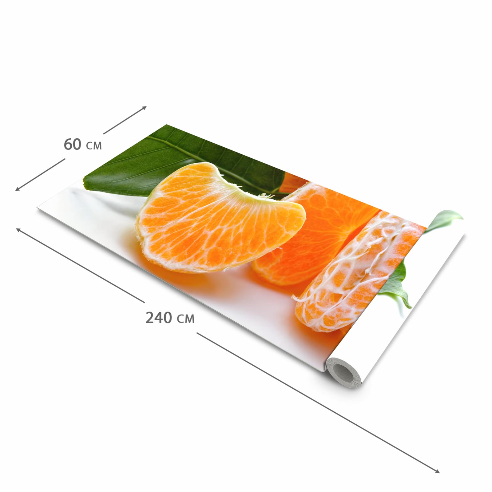 Schmutzabweisender Küchenläufer mit Motiv Frische Mandarine in der Grösse 80x200 cm