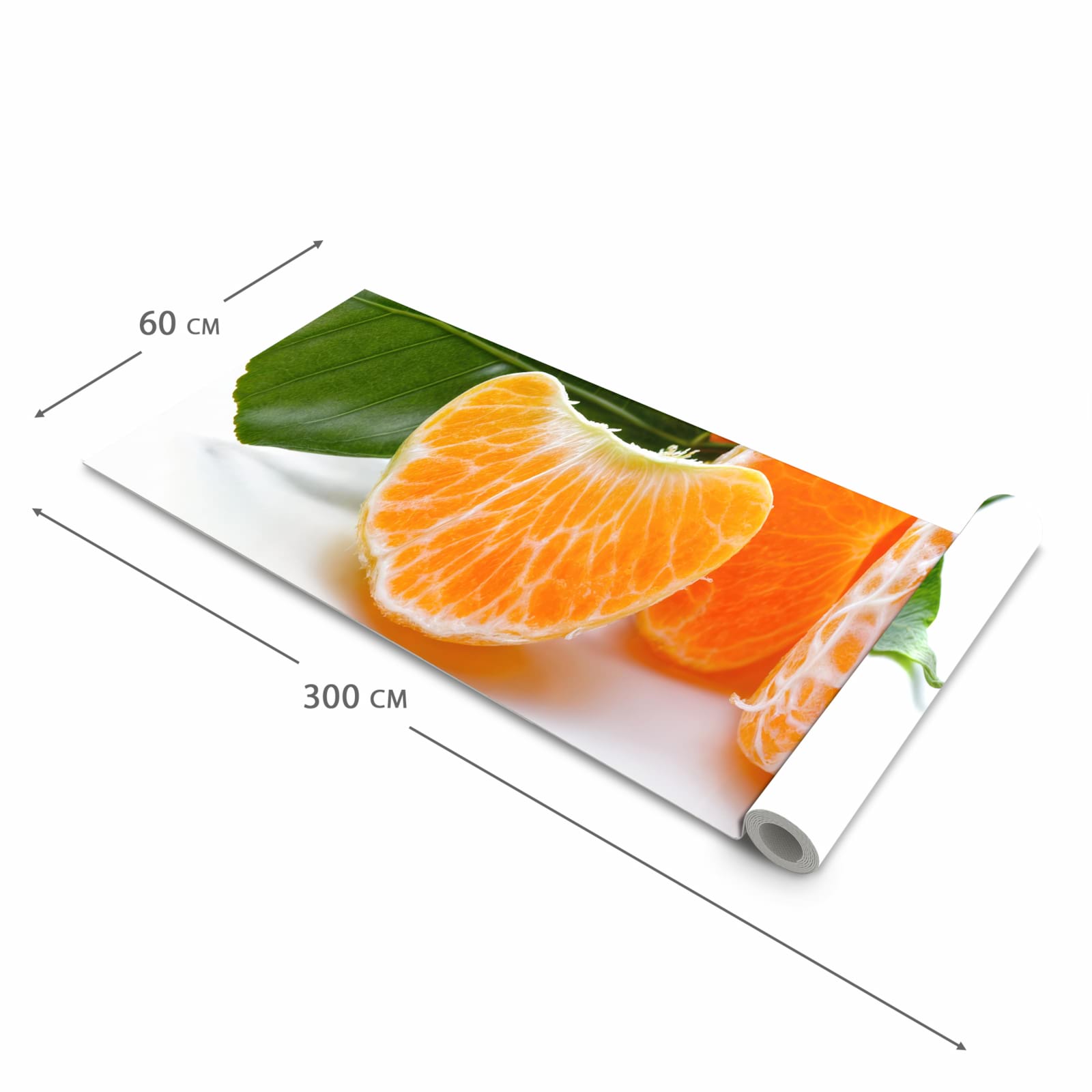 Langlebiger rutschfester Küchenläufer mit Motiv Frische Mandarine in der Grösse 80x200 cm