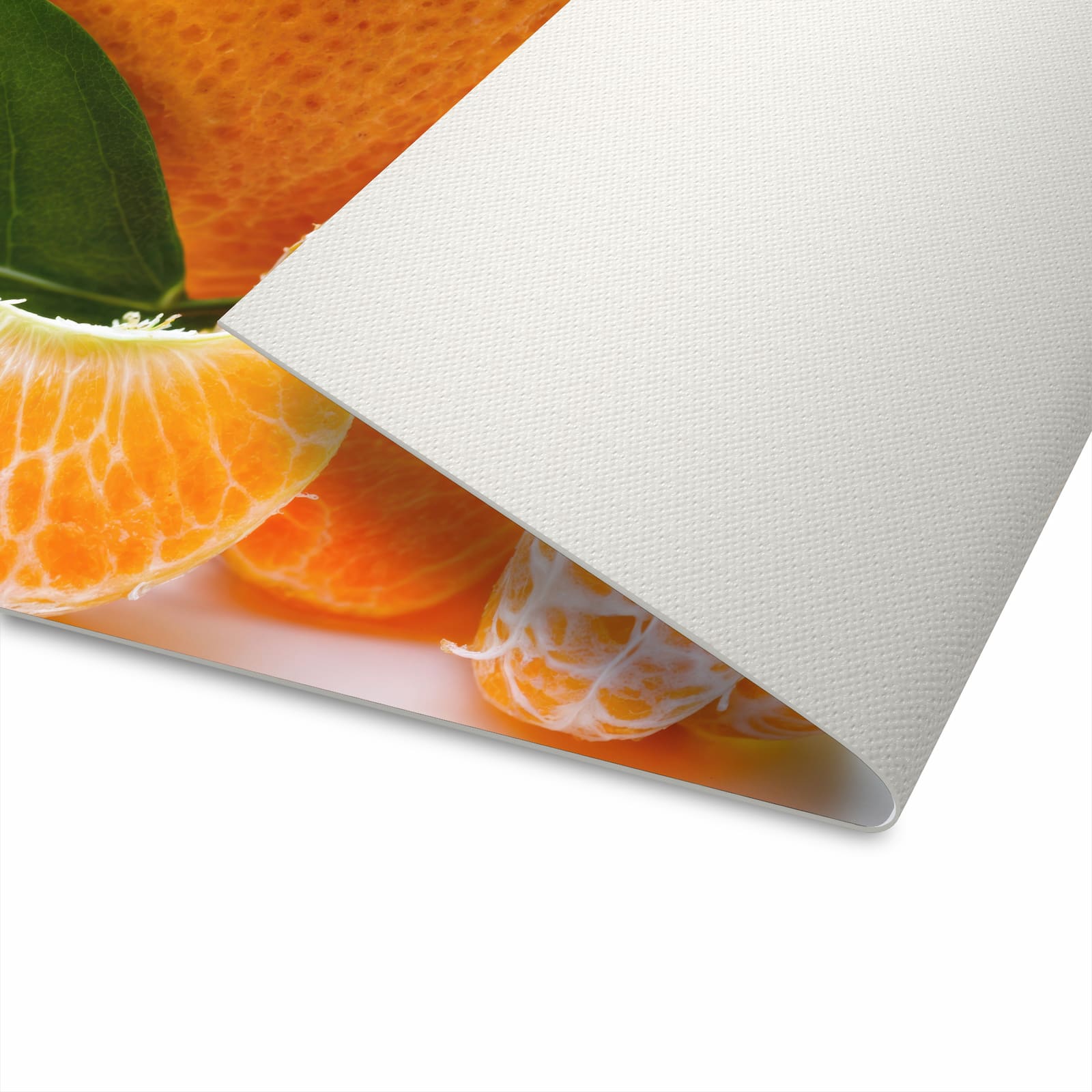 Komfortabler Küchenteppich mit Motiv Frische Mandarine rutschfest in der Unterseite