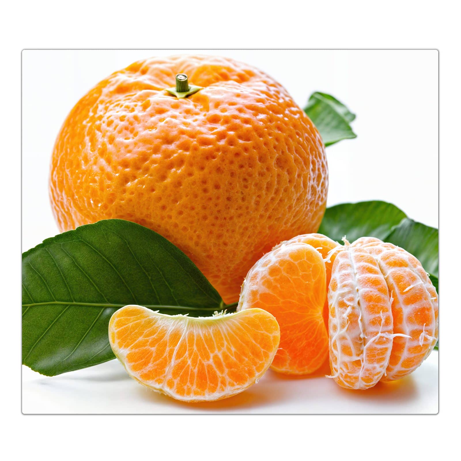 1-teilige Herdabdeckplatte mit Frische Mandarine-Motiv in der Frontansicht #grösse_1-Teilig (60x52cm)