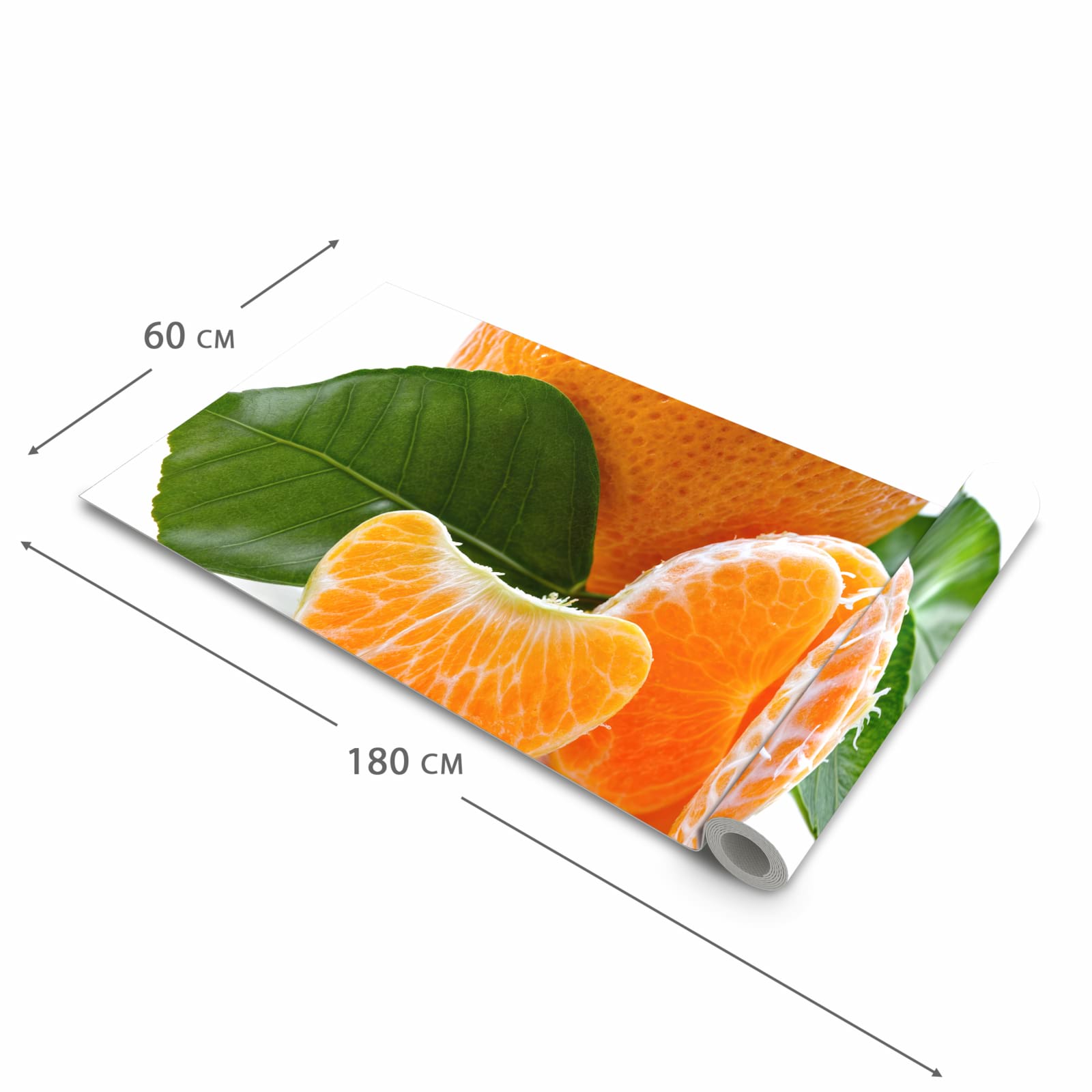 Fleckenresistenter Küchenläufer mit Motiv Frische Mandarine in der Grösse 80x200 cm