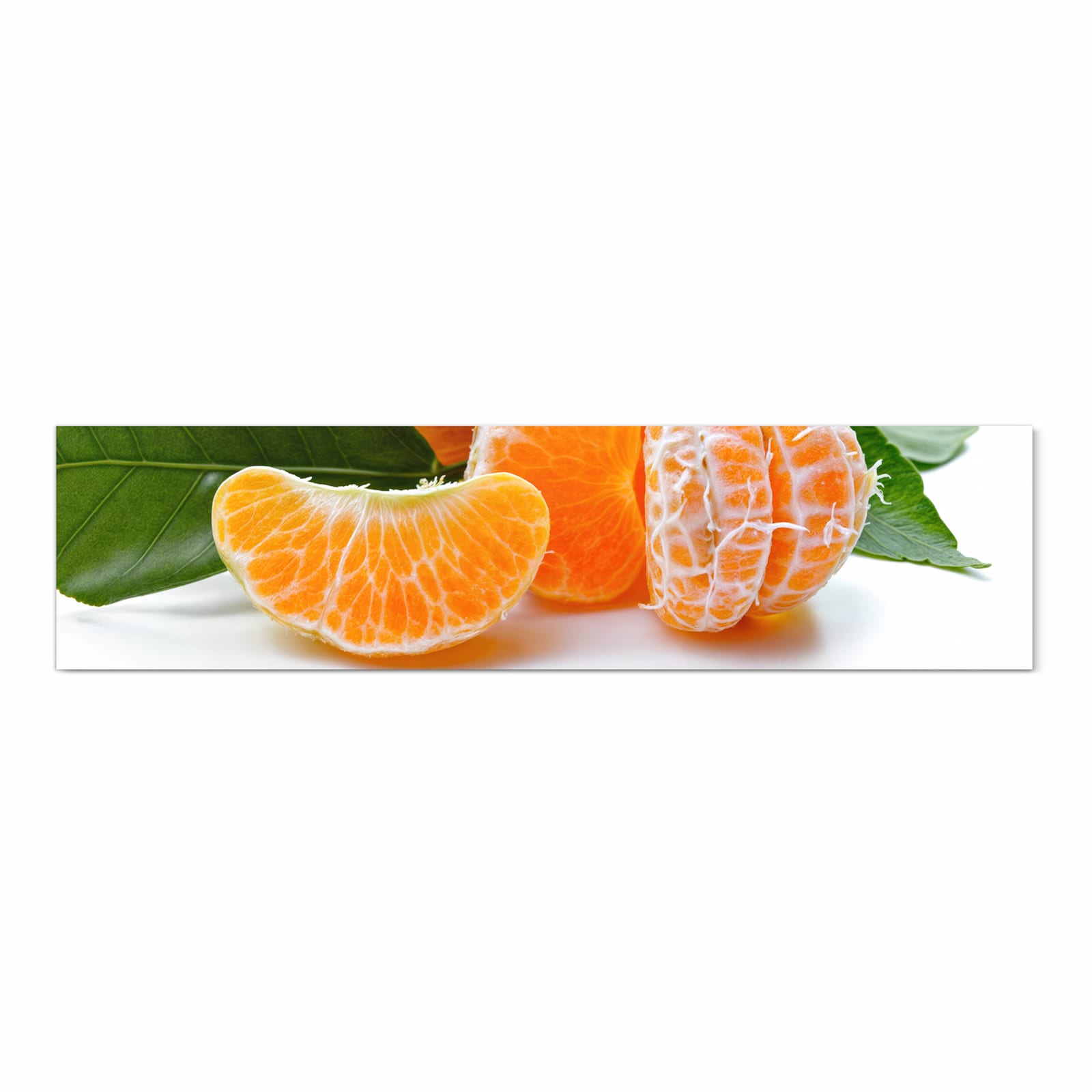 Bodenschonender Teppich fürs Esszimmer mit Motiv Frische Mandarine in Frontansicht, waschbar