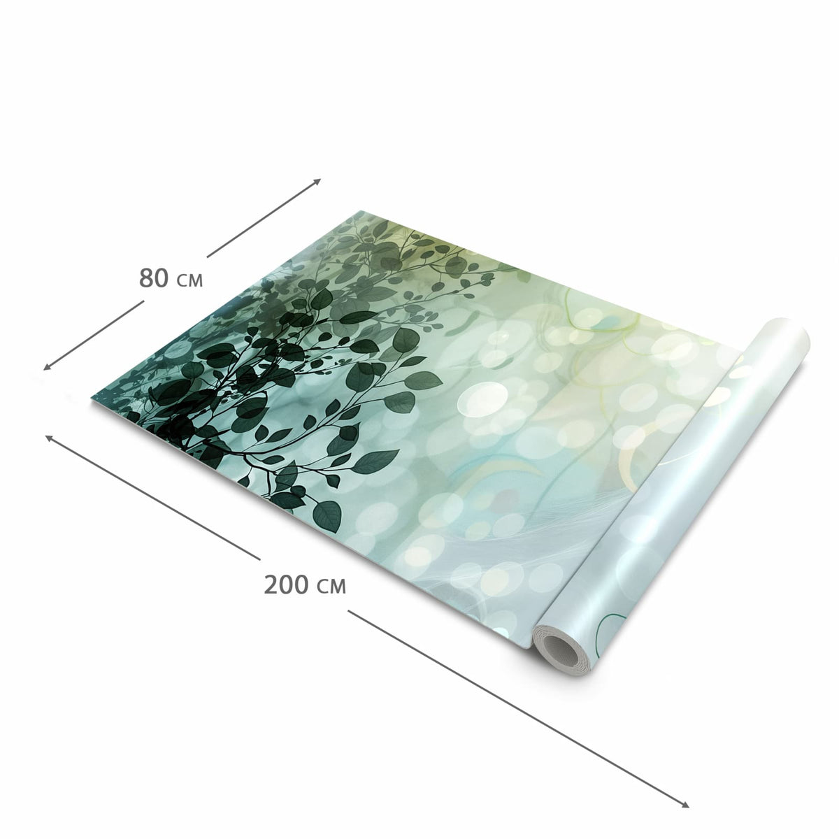 Moderner Küchenläufer mit Motiv Blättertraum in der Grösse 60x300 cm - angenehme Haptik