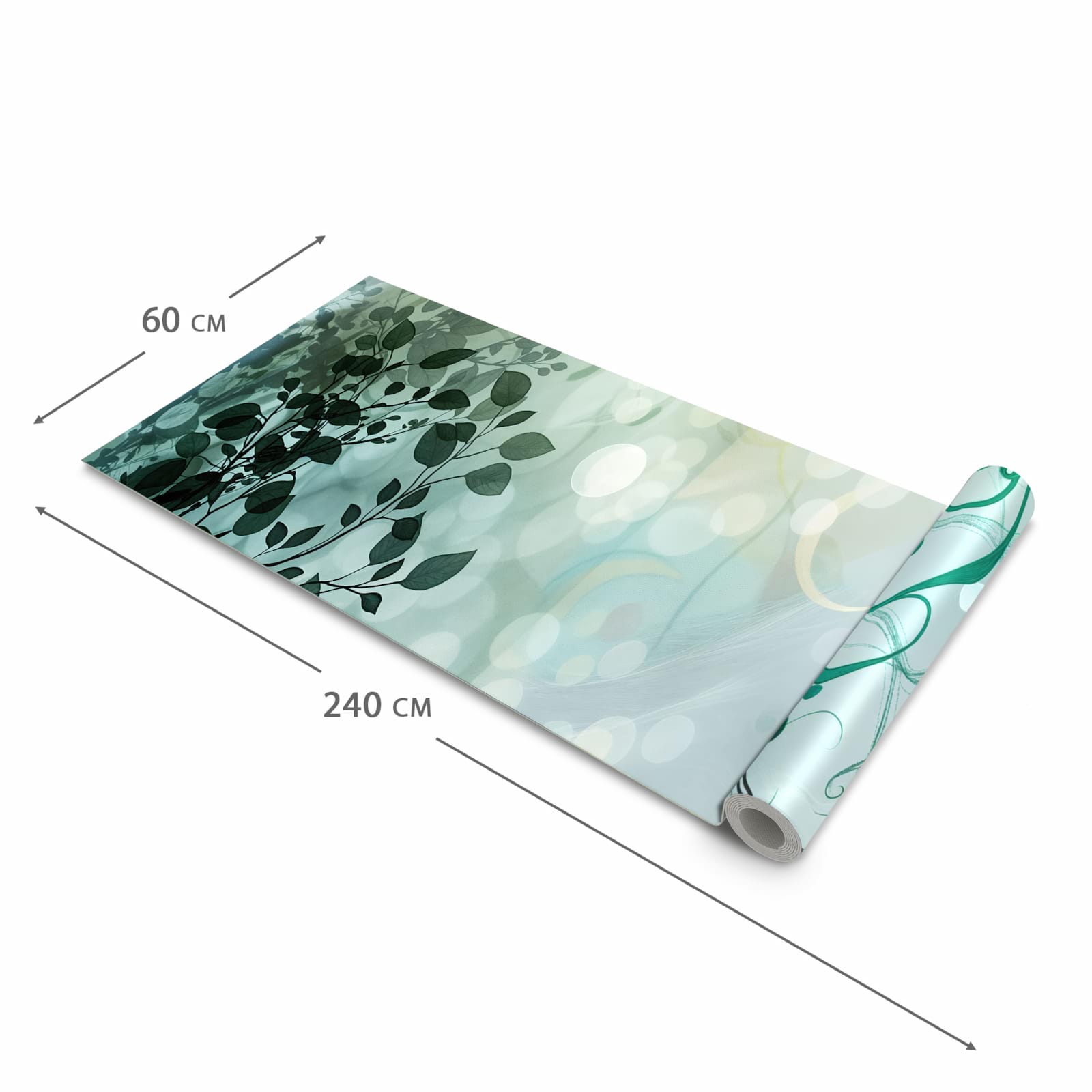 Pflegeleichter rutschfester Küchenläufer mit Motiv Blättertraum in der Grösse 60x300 cm