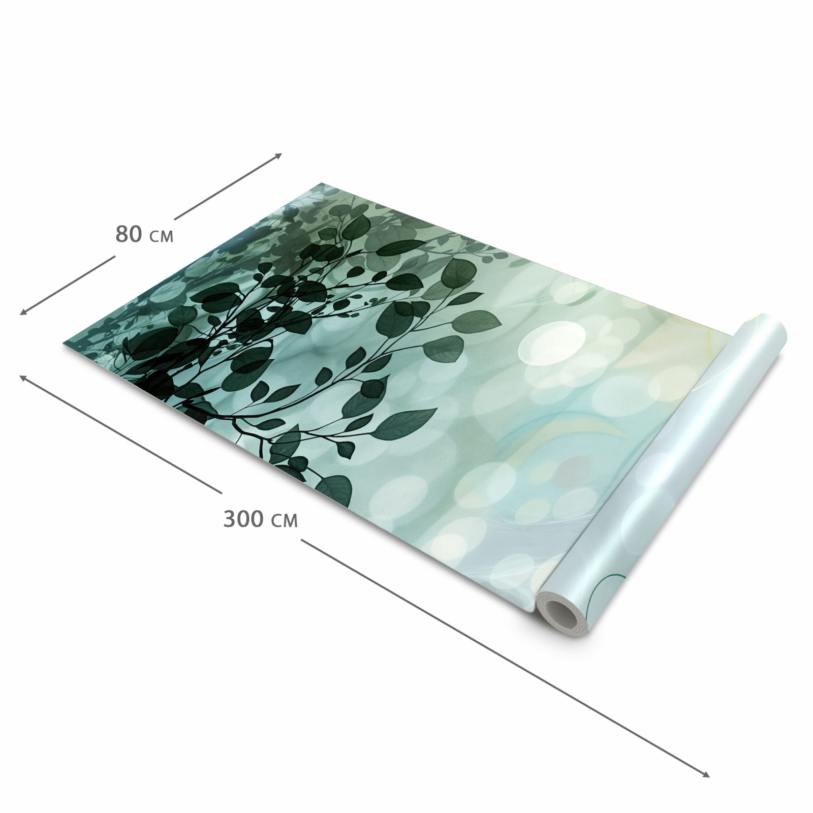 Waschbarer moderner Küchenläufer mit Motiv Blättertraum in der Grösse 60x300 cm