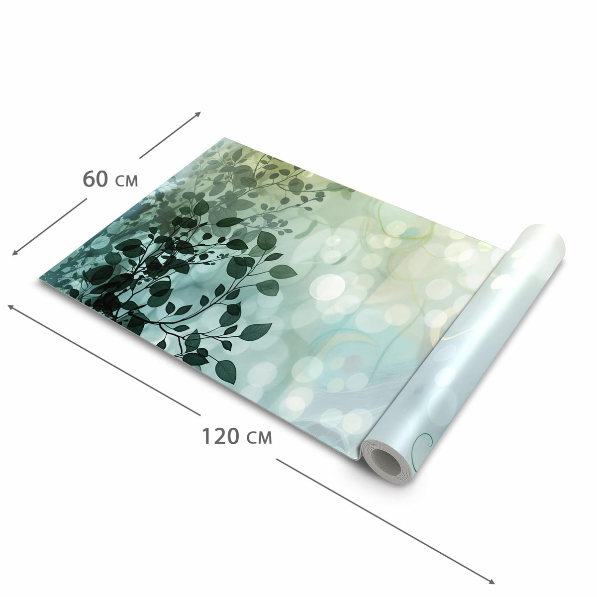 Geruchsneutraler Küchenläufer mit Motiv Blättertraum in der Grösse 60x300 cm