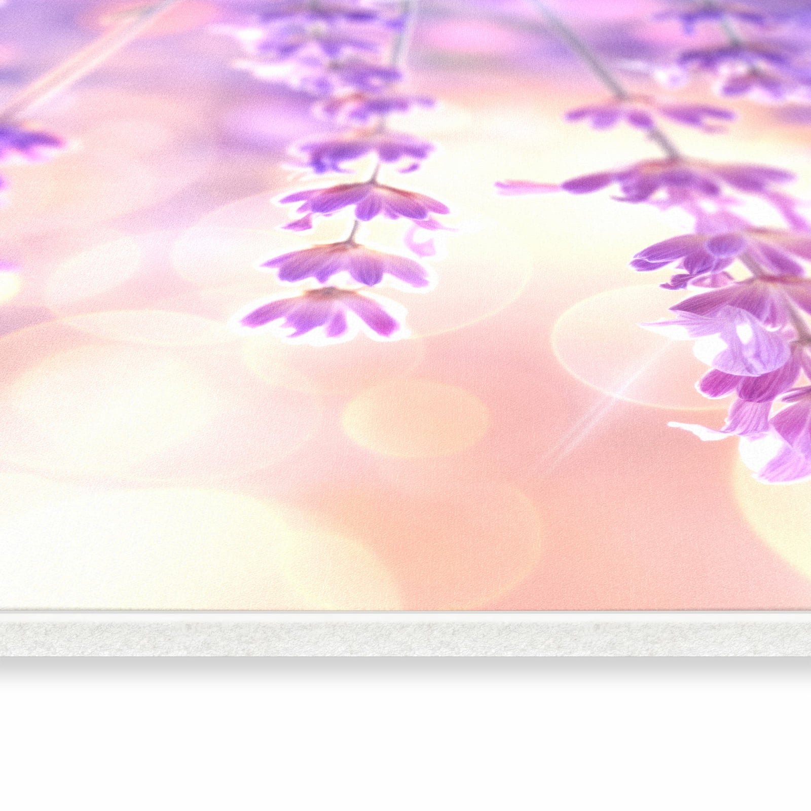 Komfortabler waschbarer Küchenteppich mit Motiv Lavendelblütenfeld in seitlicher Ansicht