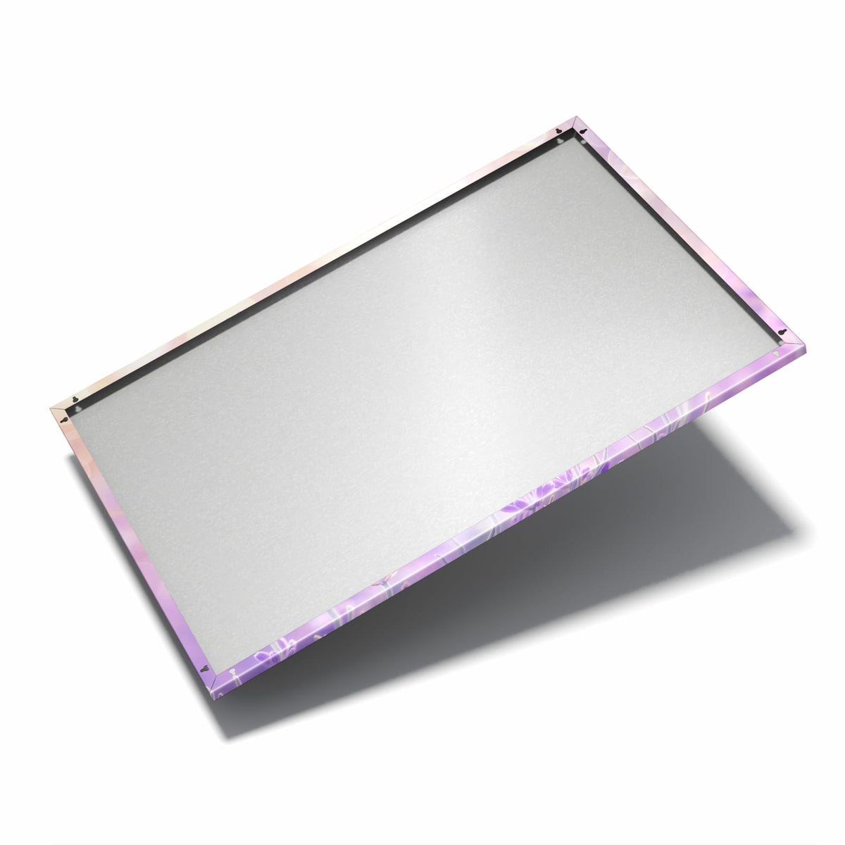 Nur 7 mm – liegt eng an der Wand – Metall Magnettafel - Lavendel im Gegenlicht