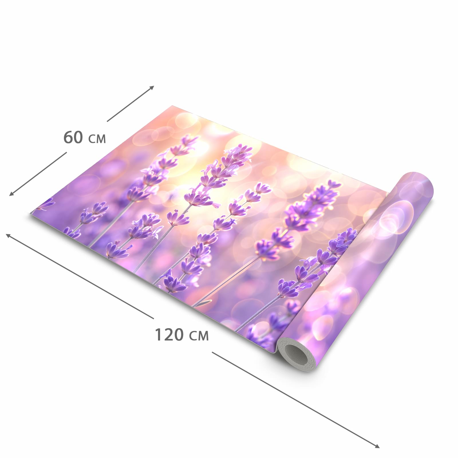 Flacher Küchenläufer mit Motiv Lavendelblütenfeld in der Grösse 60x270 cm