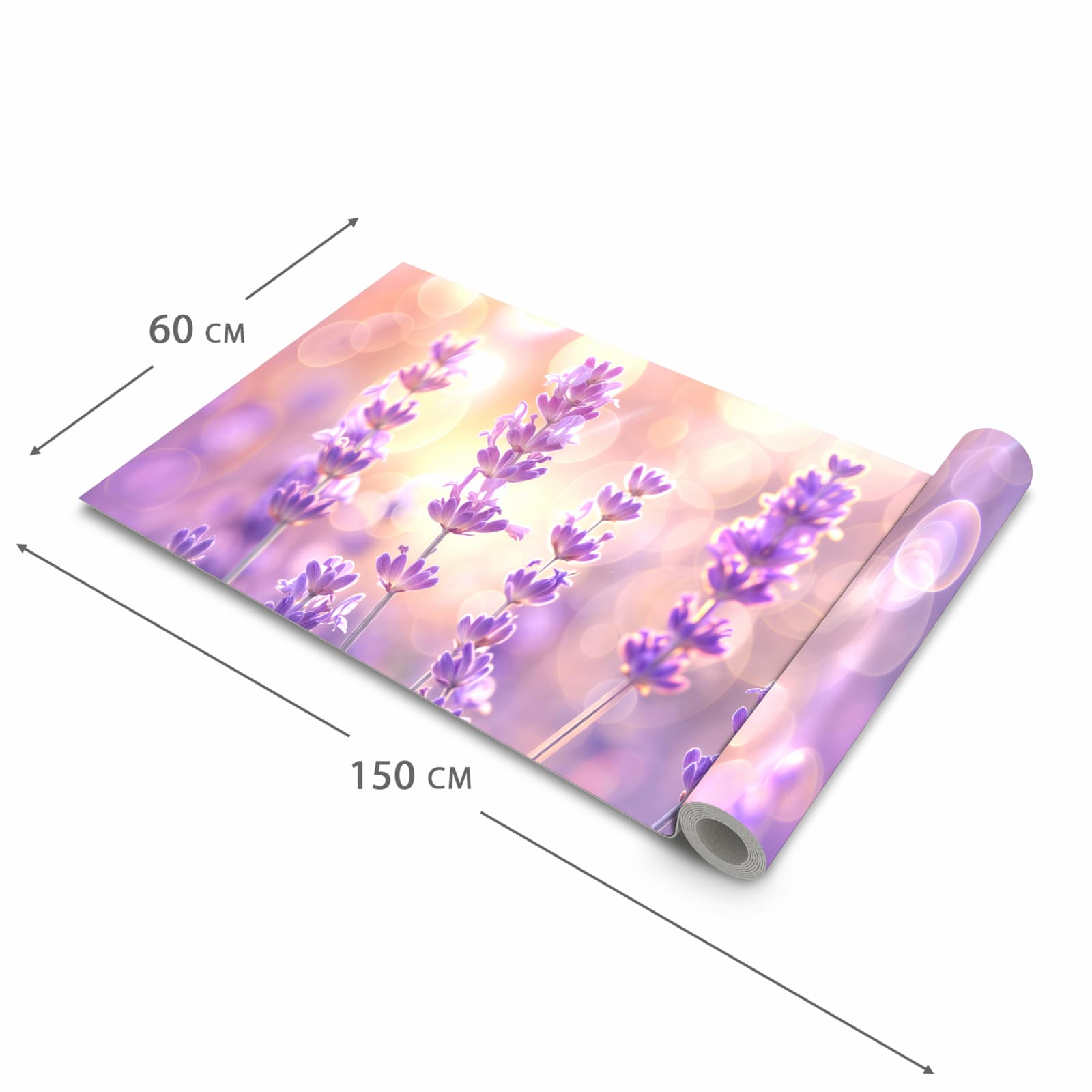 Pflegeleichter Teppichläufer für die Küche mit Motiv Lavendelblütenfeld in der Grösse 60x270 cm