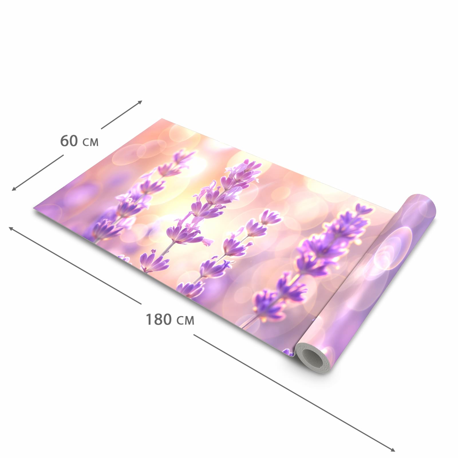 Komfortabler waschbarer Läufer für die Küche mit Motiv Lavendelblütenfeld in der Grösse 60x270 cm