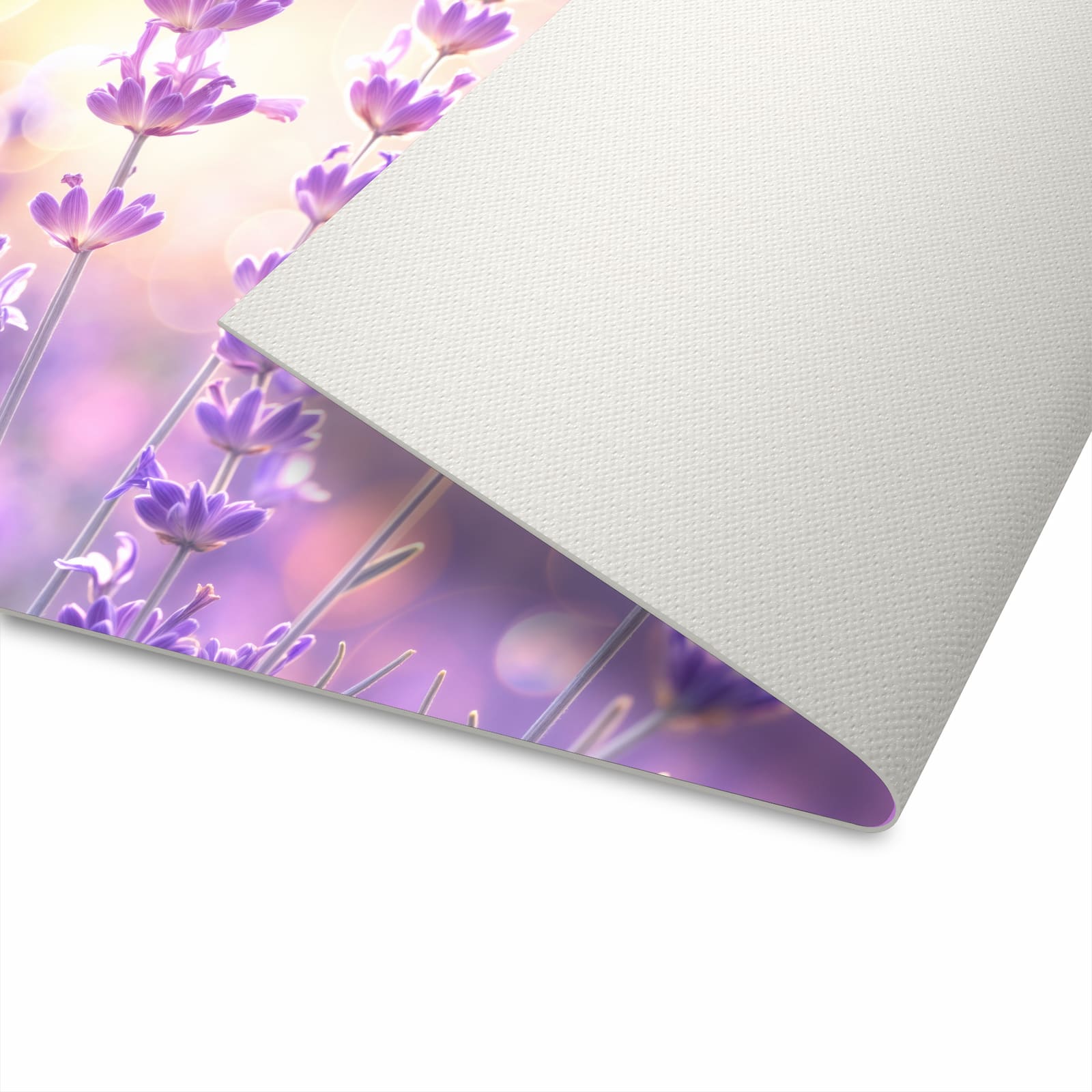 Fleckenresistenter rutschfester Küchenteppich mit Motiv Lavendelblütenfeld in Unterseite