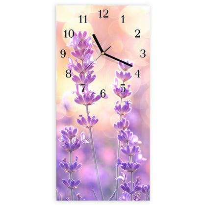 Wanduhr mit dem Motiv Lavendel im Gegenlicht