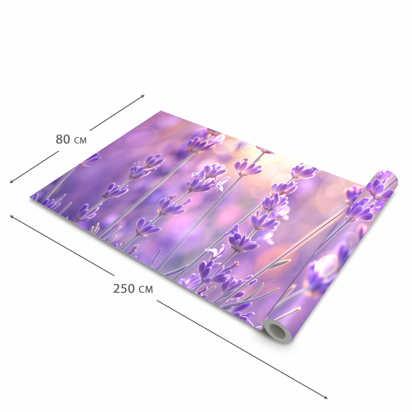 Waschbarer rutschfester Küchenteppich mit Motiv Lavendelblütenfeld in der Grösse 60x300 cm