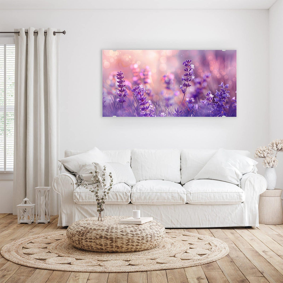 Wandbild - Lavendeltraum - Querformat – Lavendel aus der Froschperspektive