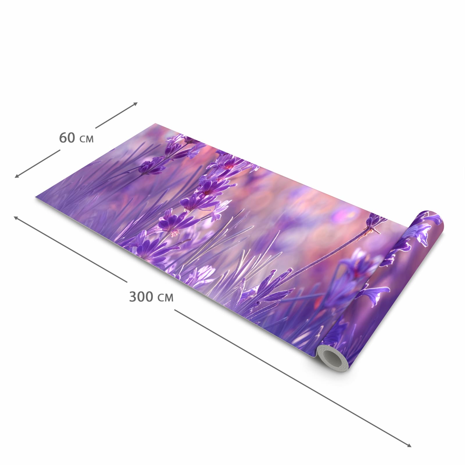 Abriebfester Küchenteppich mit Motiv Lavendeltraum in der Grösse 60x270 cm für die Küche