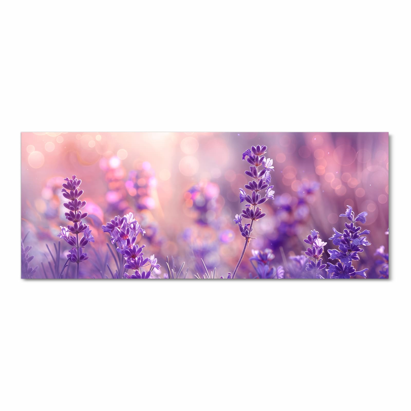 Rutschfester Küchenteppich mit Motiv Lavendeltraum in Frontansicht, abwaschbar