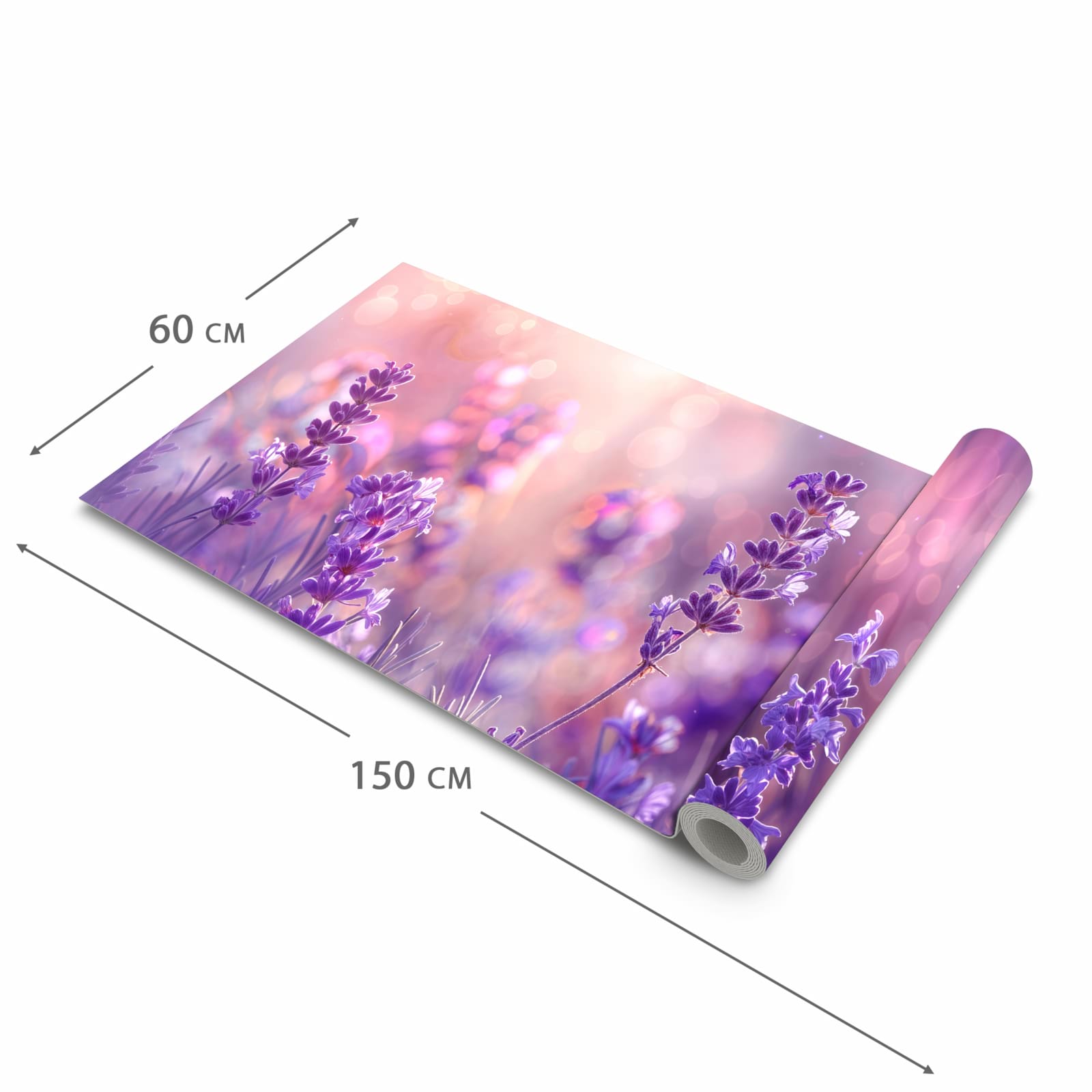Formstabiler Küchenteppich mit Motiv Lavendeltraum in der Grösse 60x270 cm