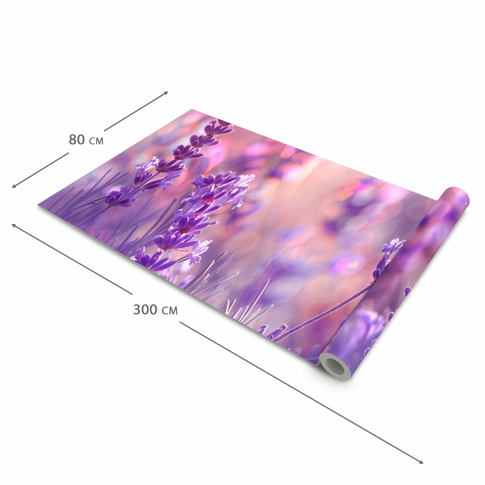 Schmutzabweisender Küchenvorleger mit Motiv Lavendeltraum in der Größe 60x270 cm