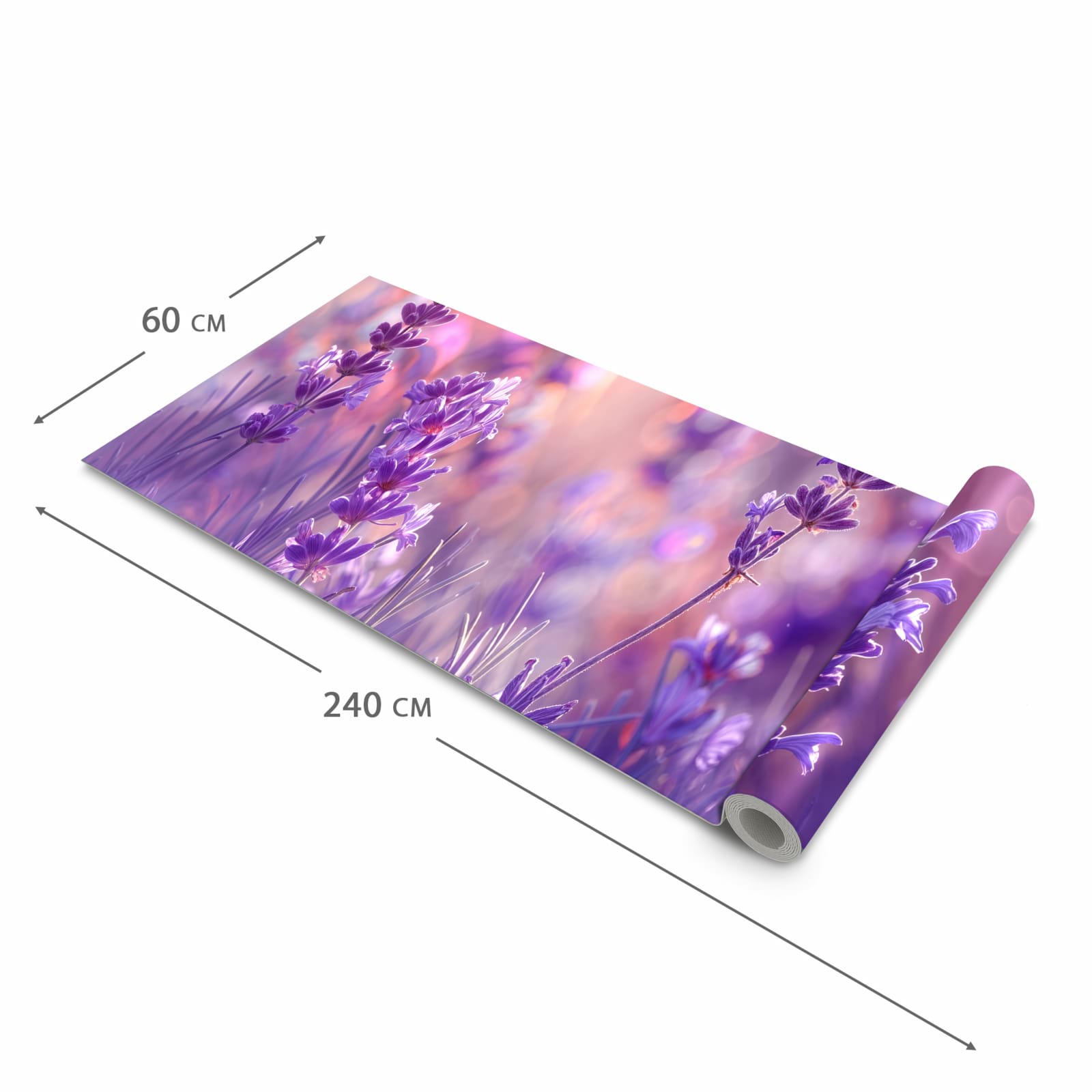 Zeitsparender Küchenteppich mit Motiv Lavendeltraum in der Grösse 60x270 cm