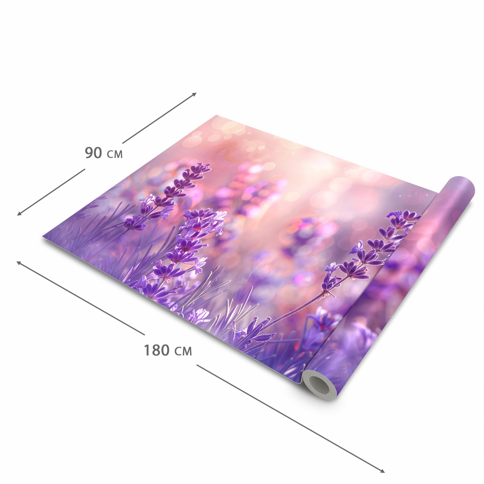 Geruchsneutraler waschbarer Teppich Küche mit Motiv Lavendeltraum in der Grösse 60x270 cm