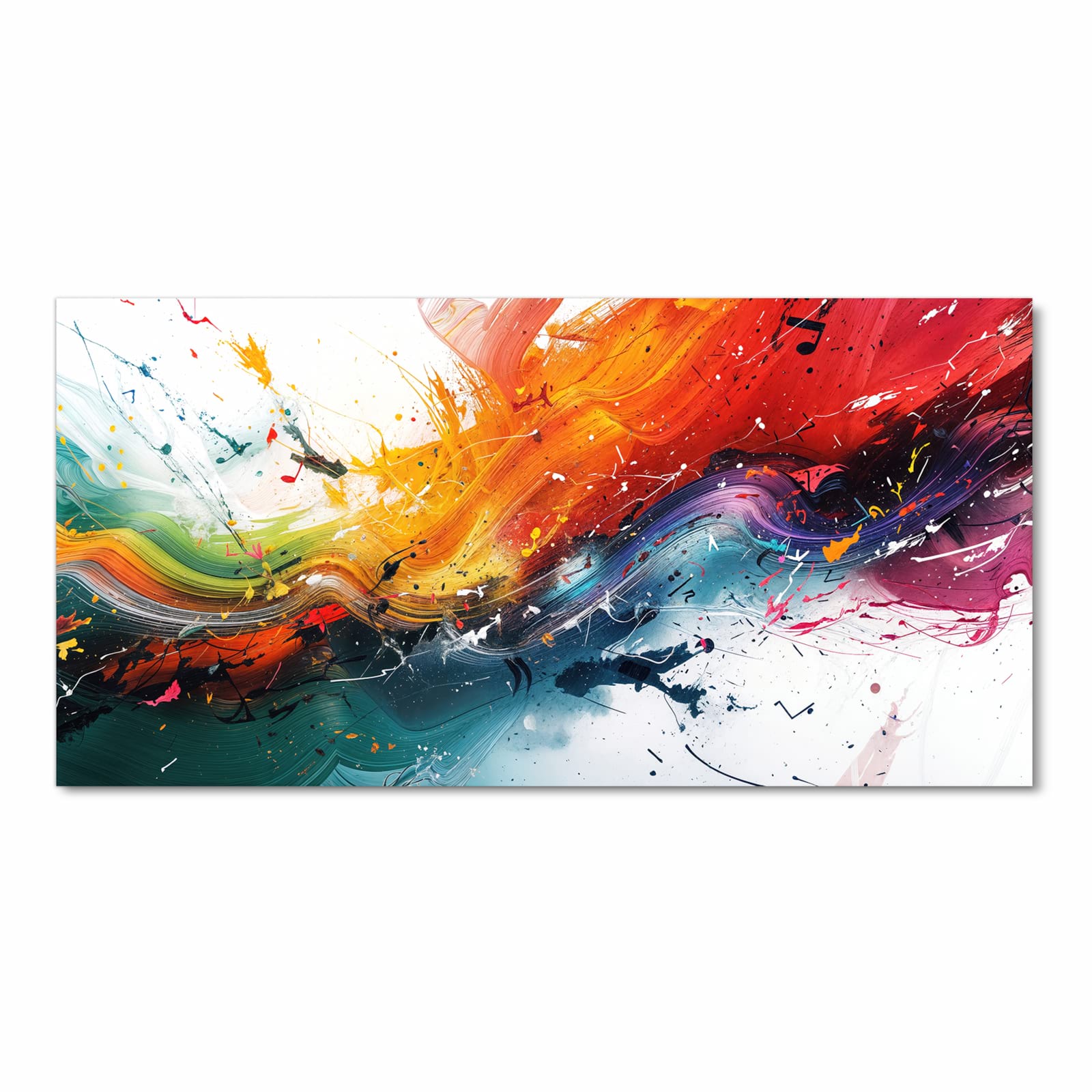 Geruchsneutraler Küchenläufer mit Motiv Farbenexplosion in Frontansicht