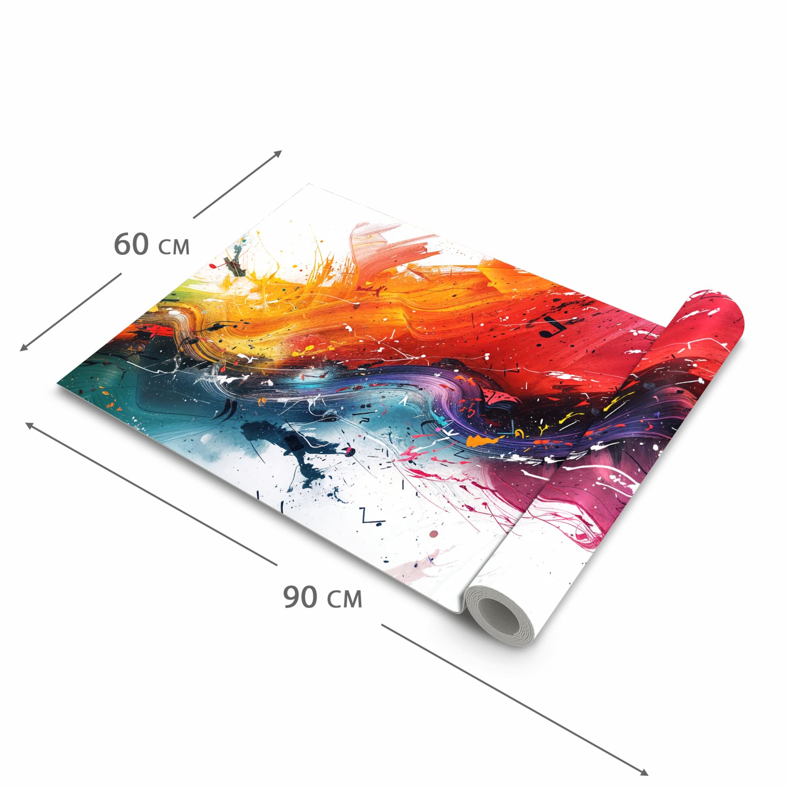 Waschbarer Küchenläufer nach Maß mit Motiv Farbenexplosion in der Größe 60x270 cm