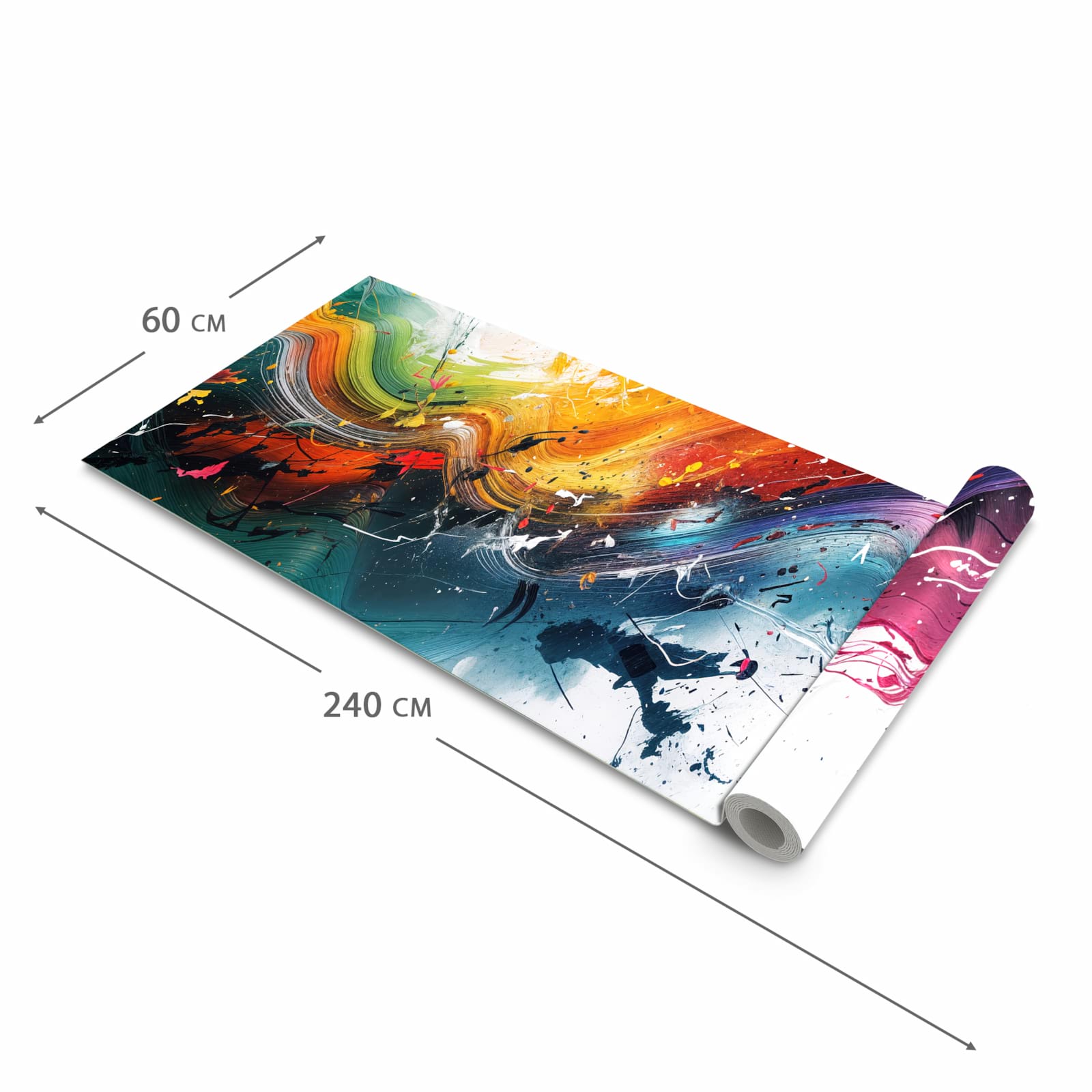 Küchenläufer mit angenehmer Haptik und Motiv Farbenexplosion in der Grösse 60x270 cm