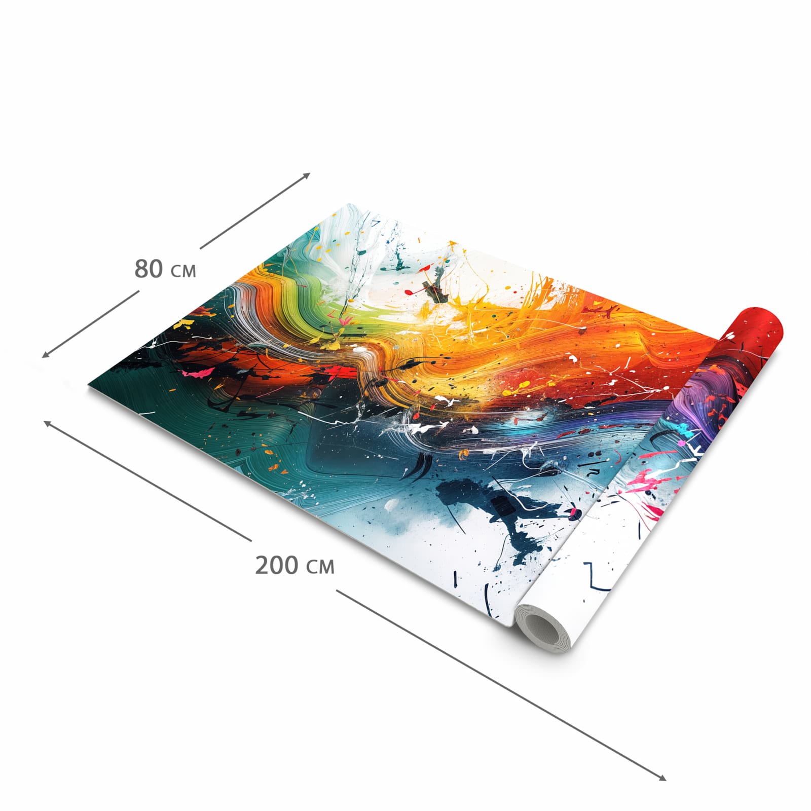 Langlebiger waschbarer Küchenläufer mit Motiv Farbenexplosion in der Grösse 60x270 cm