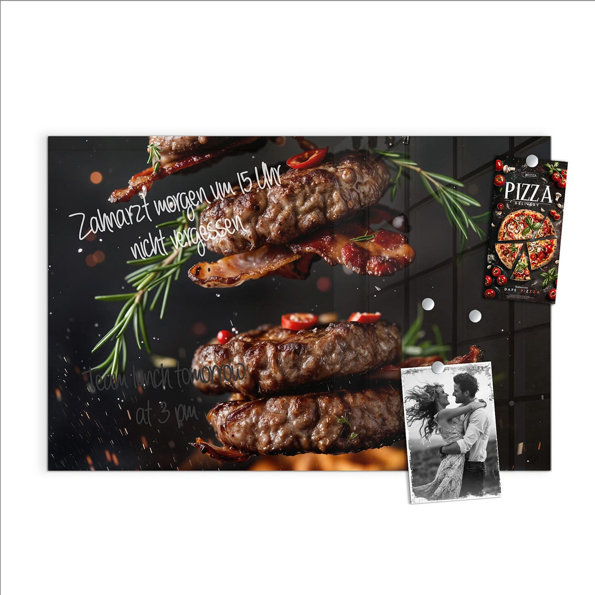 Beschreiben, abwischen, anheften – Magnettafel - Burger Patties