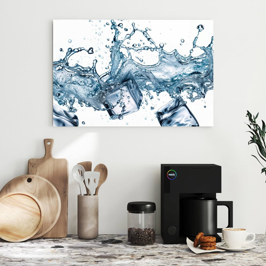 Maße Metall Magnettafel - Eiswürfel im Wasser