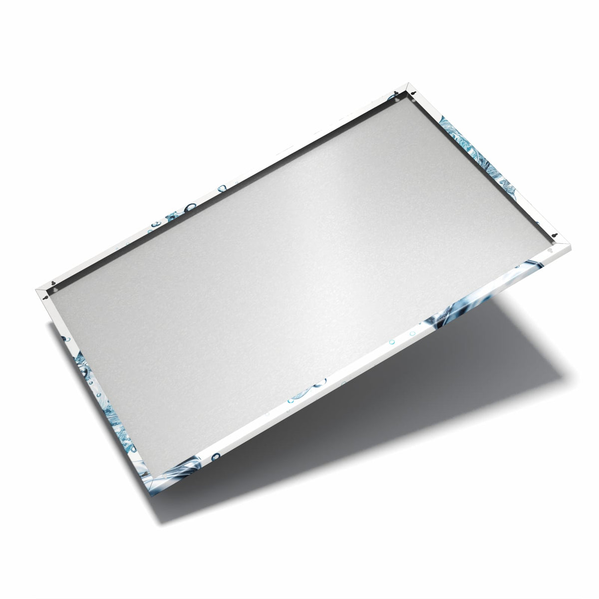 Nur 7 mm – liegt eng an der Wand – Metall Magnettafel - Eiswürfel im Wasser