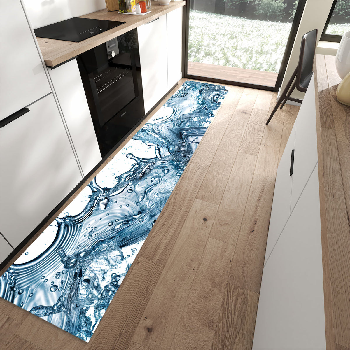 13 Größen – von 60 × 90 bis 80 × 300 cm – Küchenläufer - Eiswürfel im Wasser