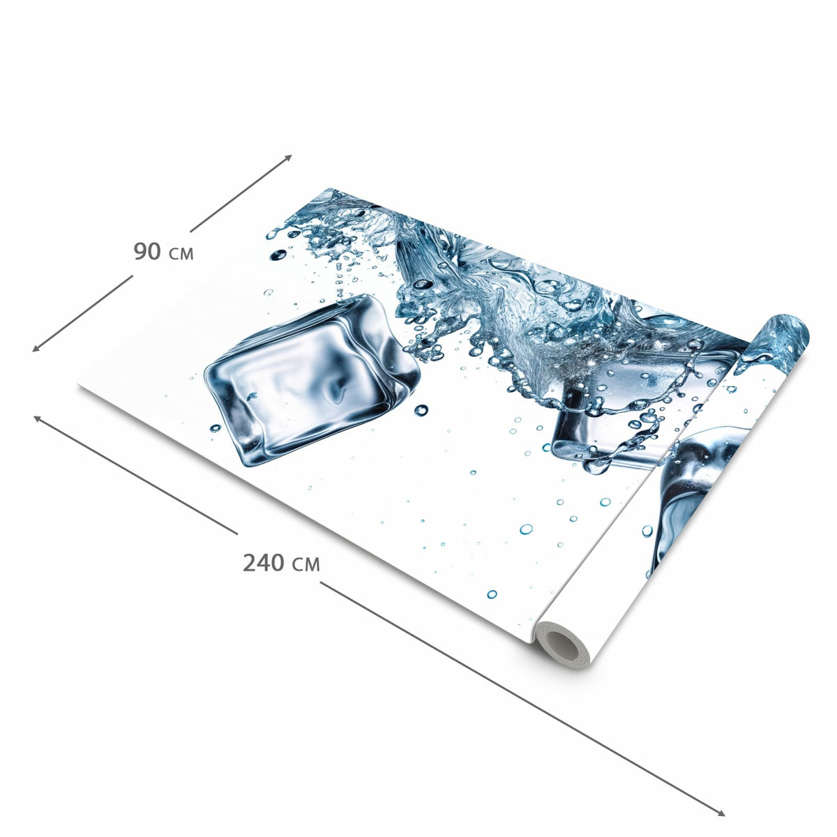 Formstabiler Bodenläufer Teppich mit Motiv Wasserspritzer in der Grösse 60x240 cm